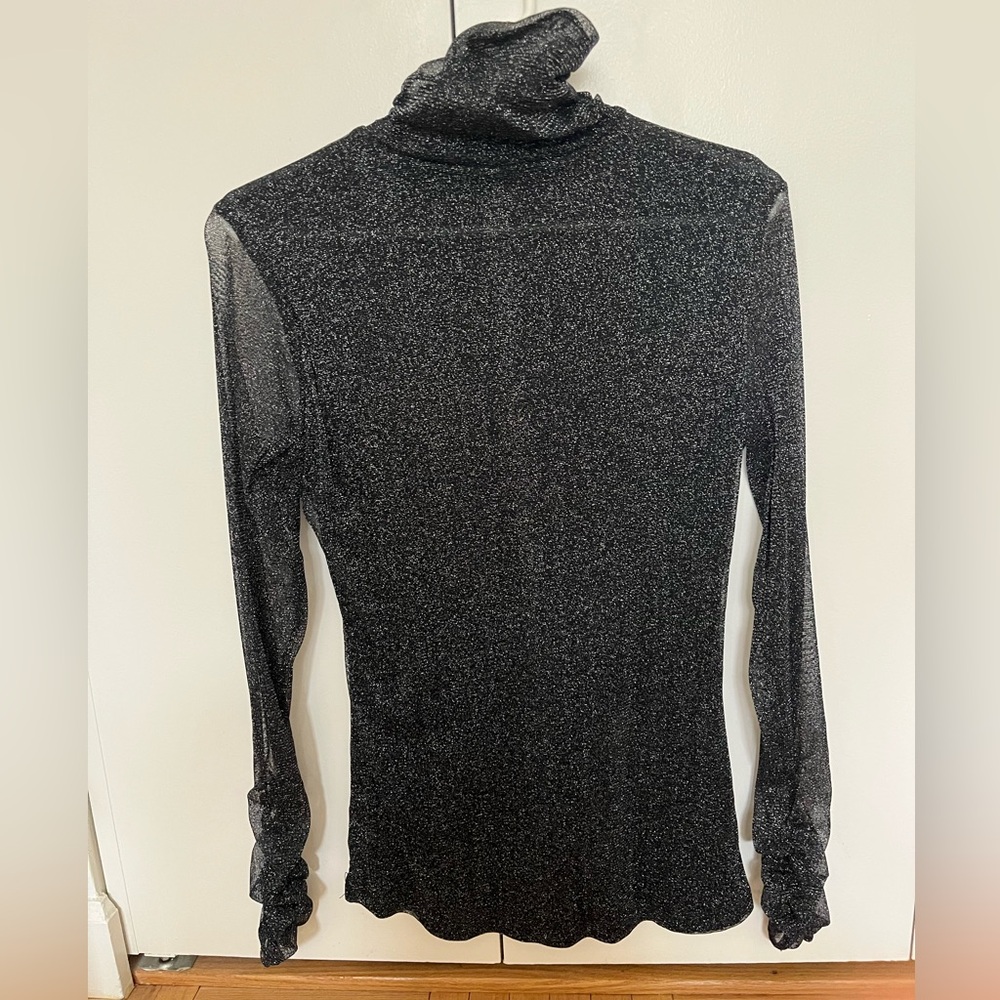 NWOT! Sparkly Black Long Sleeve Top - Picture 2 of 3